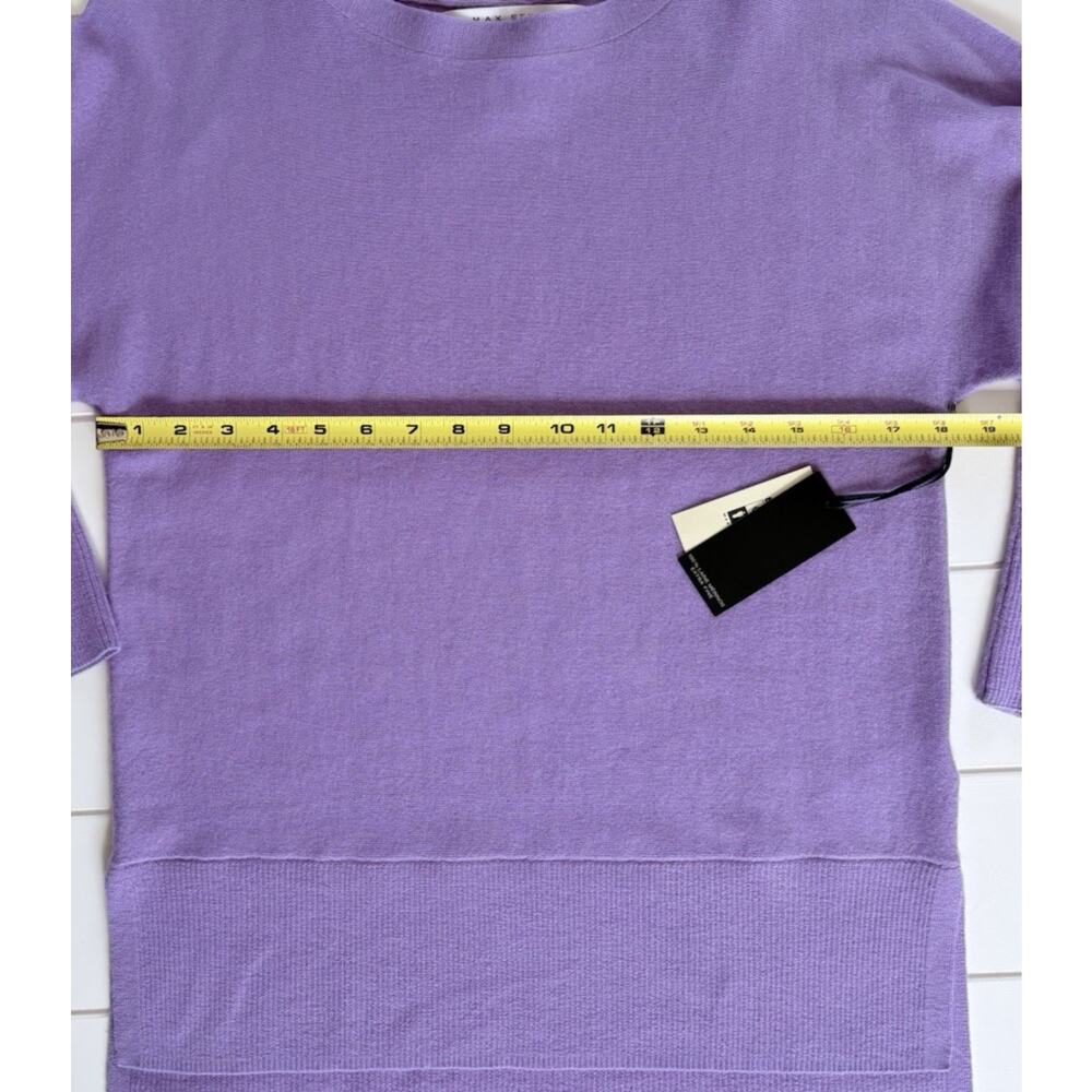Max Studio 100% Merino Wool Lightweight Sweater Purple Dolman Sleeve Career M - Picture 10 of 13